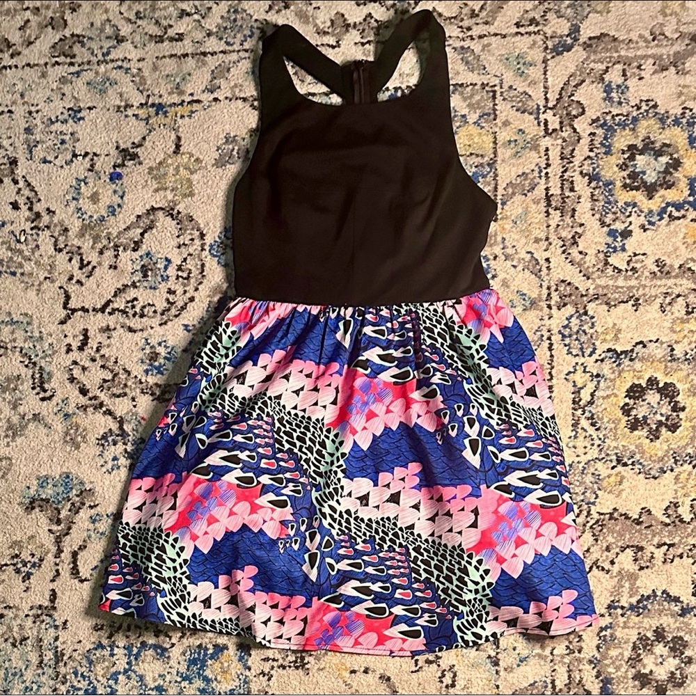 Arc & Co Sleeveless Multi Color Geometric Lined Dress Size Small